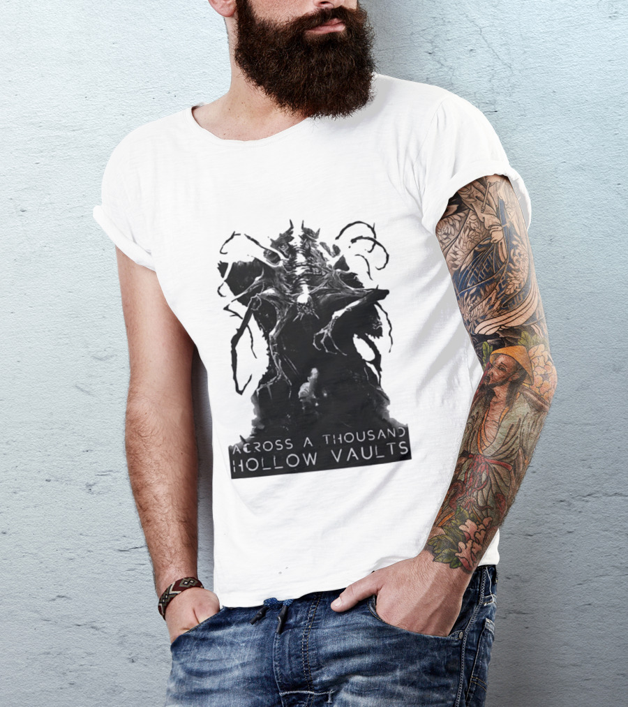 Across A Thousand Hollow Vaults Dark Fantasy Creature Horror Mythical Entity T-Shirt