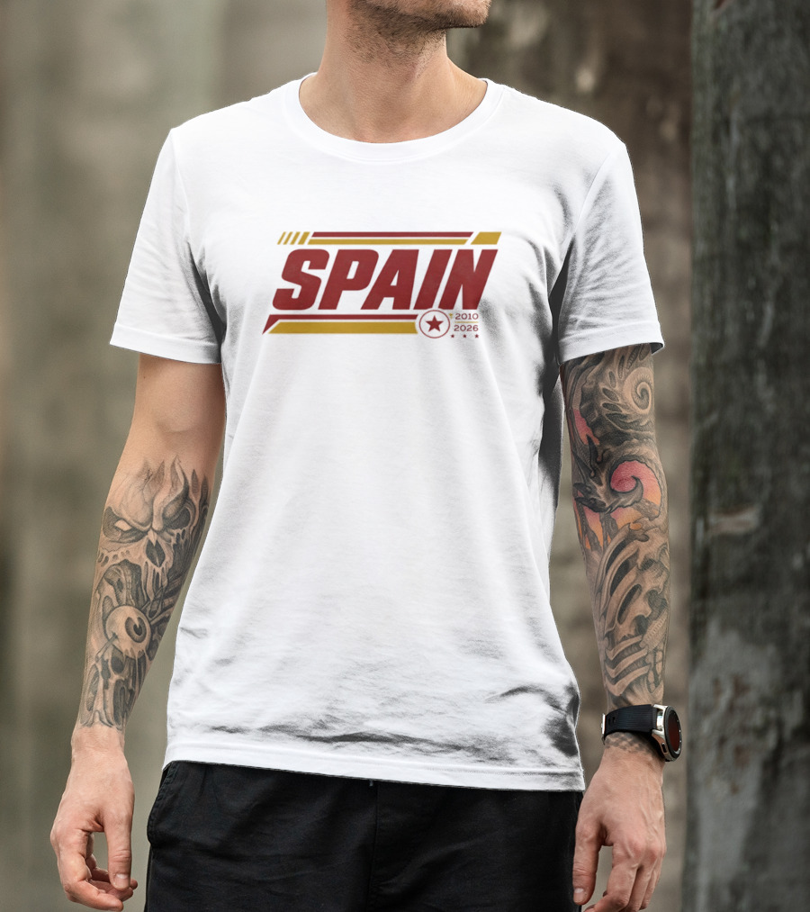 Spain 2010 2026 Sports Football Star T-Shirt