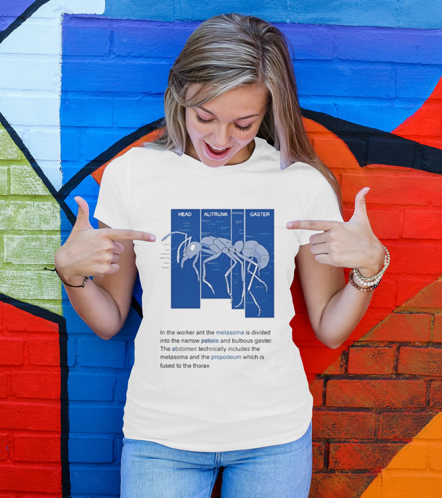 Worker Ant Diagram Head Alitrunk Gaster Metasoma Petiole Biology T-Shirt