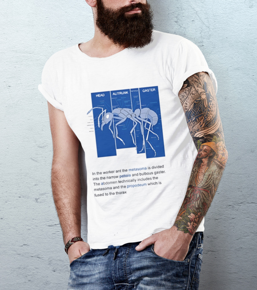 Worker Ant Diagram Head Alitrunk Gaster Metasoma Petiole Biology T-Shirt