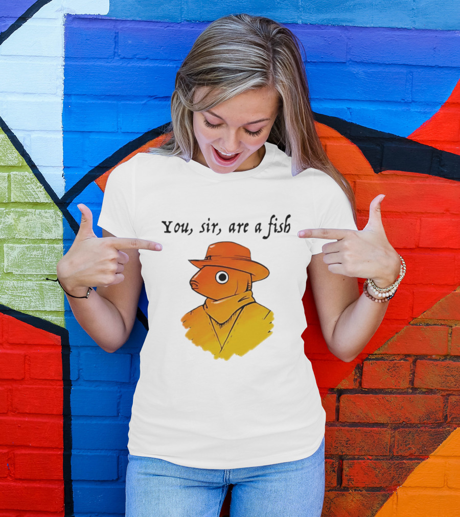 You Sir Are A Fish Cowboy Western Hat And Scarf T-Shirt