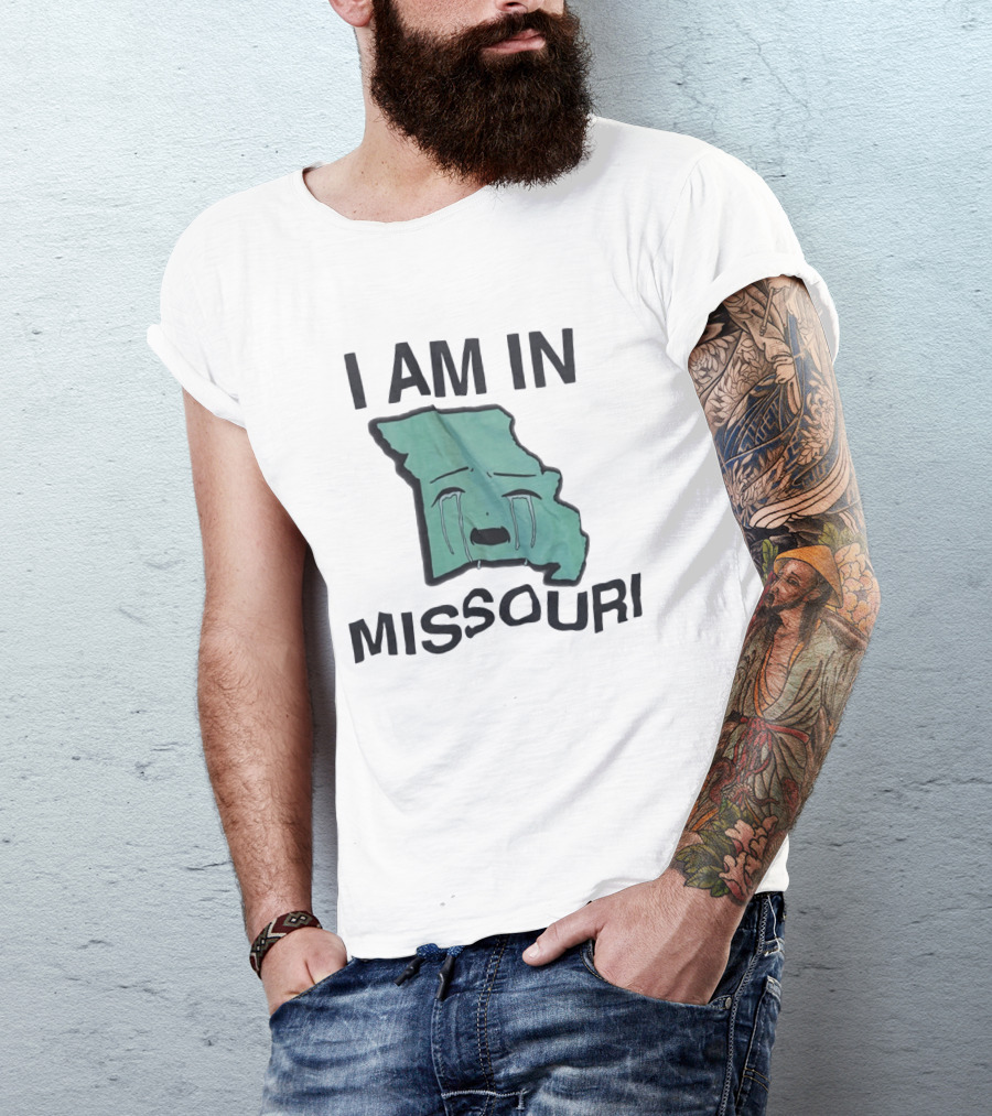 I Am In Missouri Crying Map Misery Pun T-Shirt