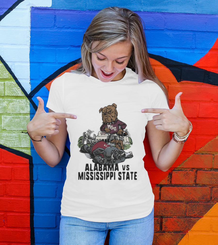 Alabama Vs Mississippi State Bulldogs Football Rivalry Game Day T-Shirt