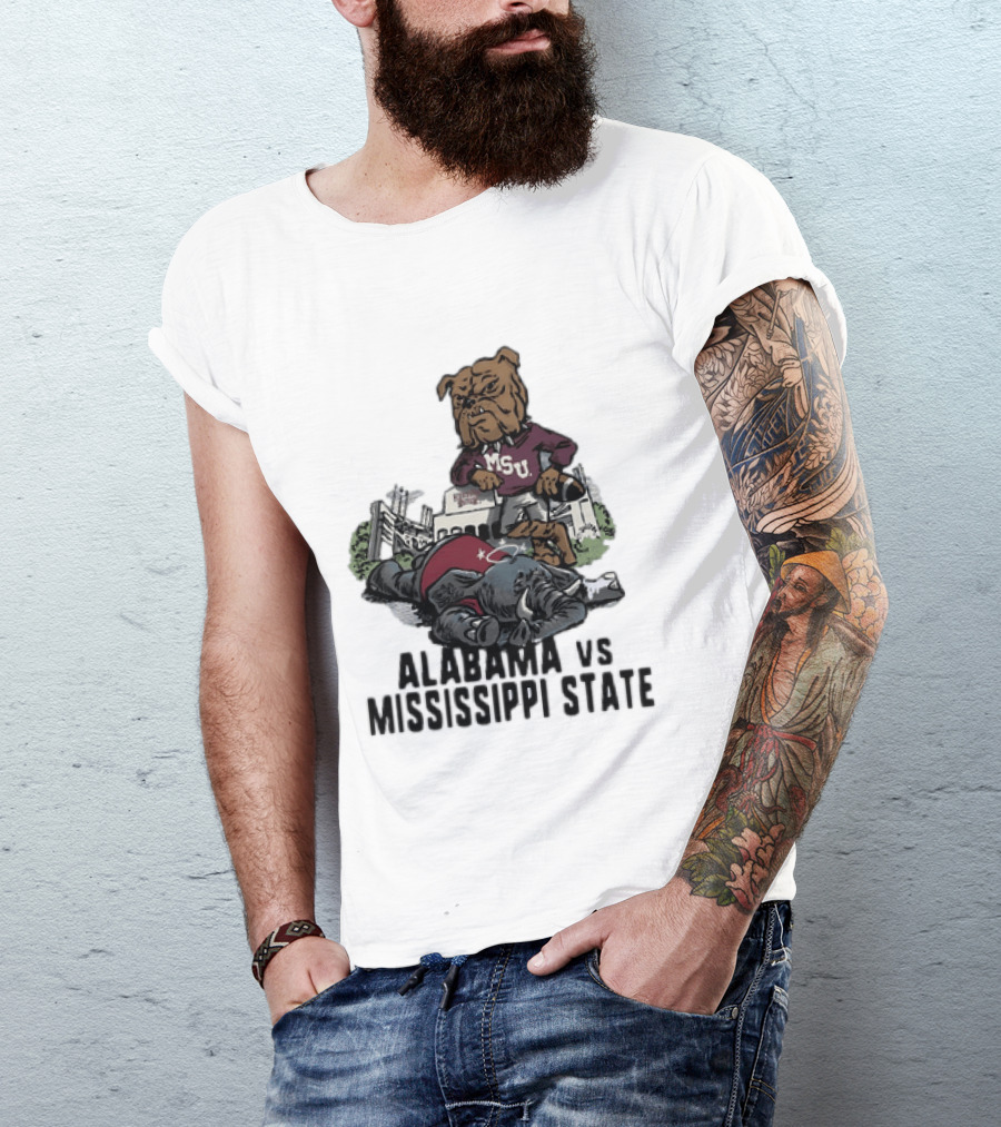 Alabama Vs Mississippi State Bulldogs Football Rivalry Game Day T-Shirt