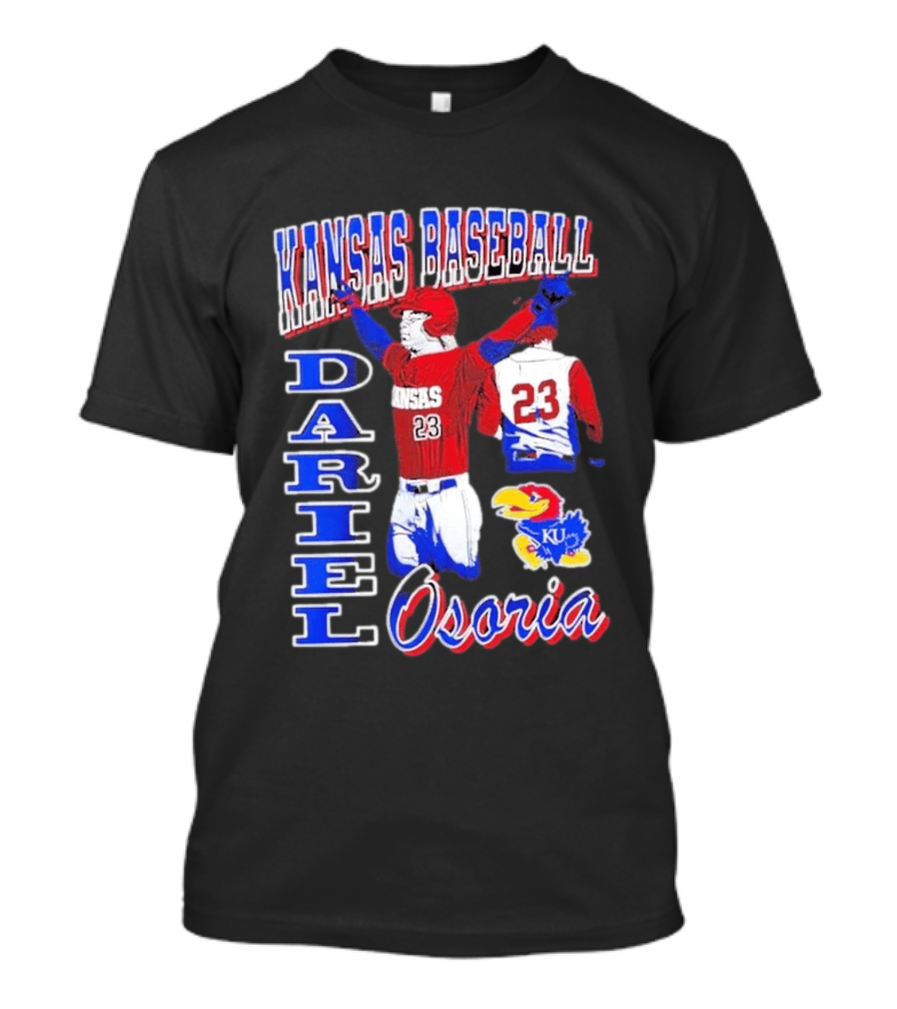 Kansas Baseball Dariel Osoria 23 KU Jayhawks T-Shirt
