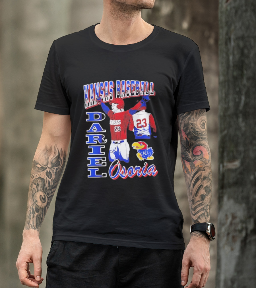 Kansas Baseball Dariel Osoria 23 KU Jayhawks T-Shirt