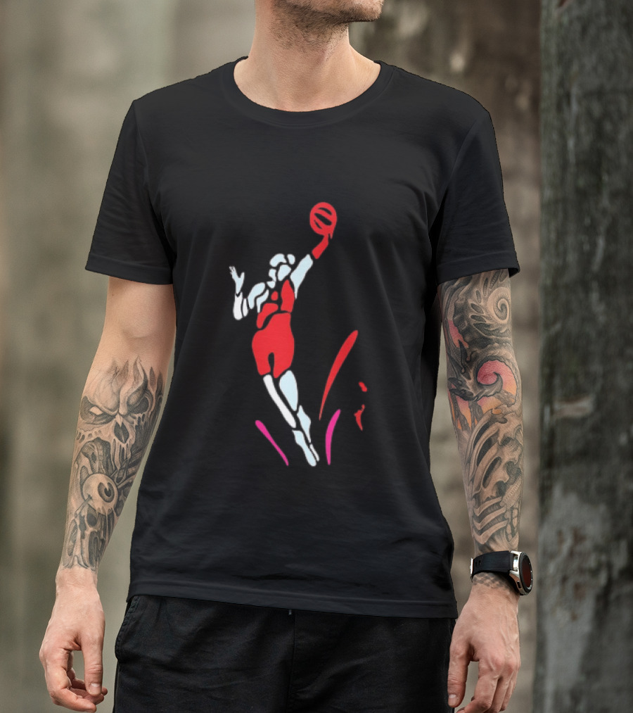 Portland Fire Basketball Player Athlete Jumping Action Pose T-Shirt