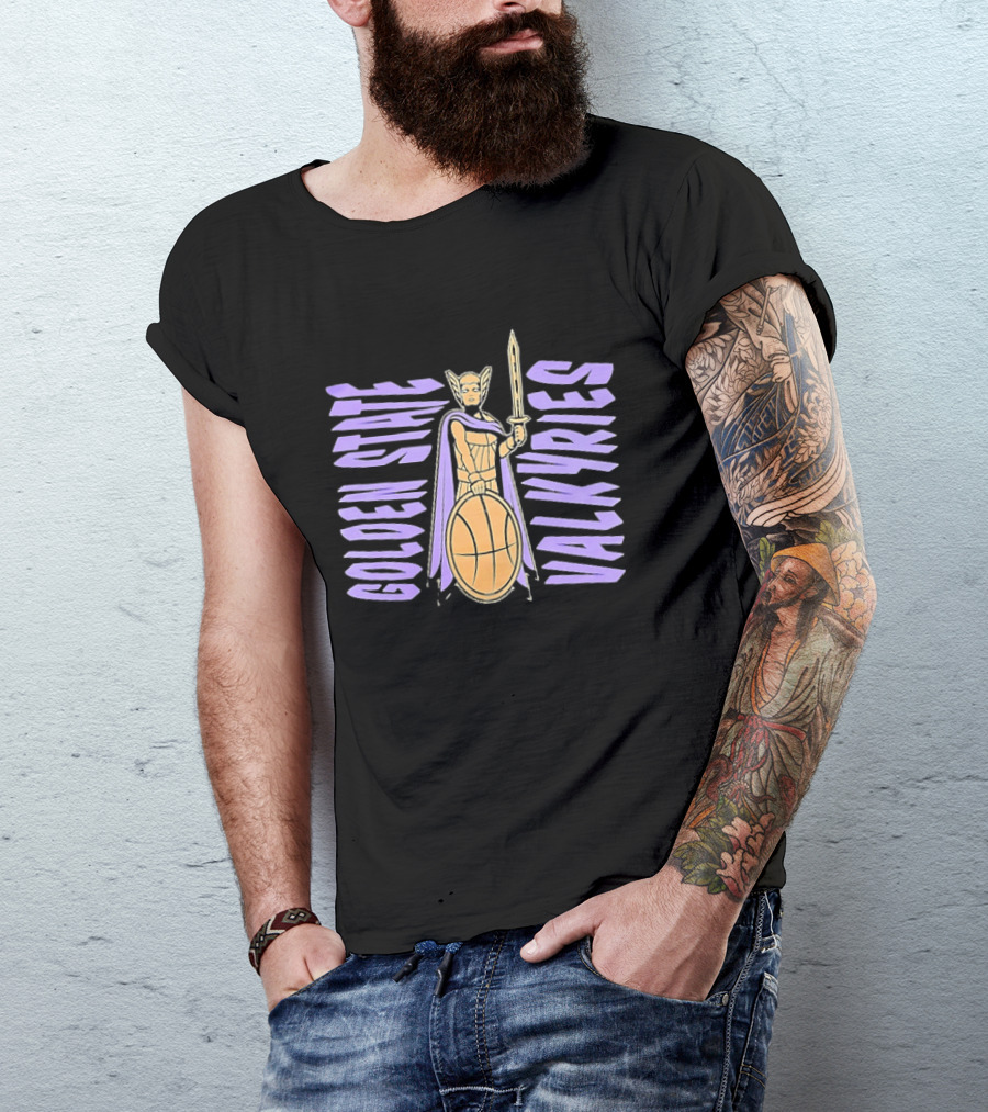 Golden State Valkyries Basketball WNBA Warrior Shield Sword T-Shirt