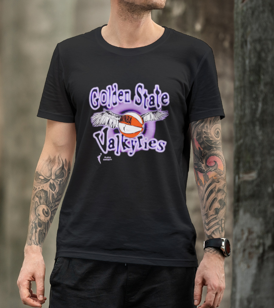Golden State Valkyries WNBA Playa Society Winged Basketball T-Shirt