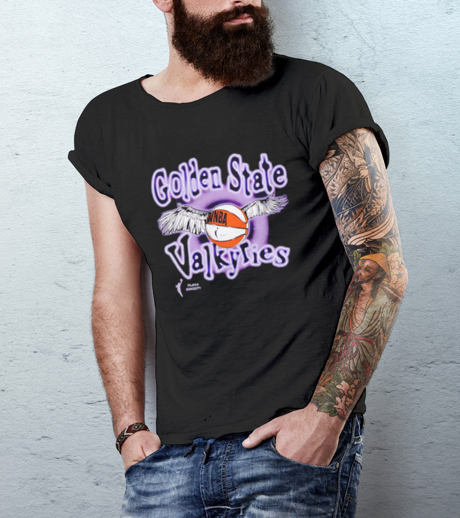 Golden State Valkyries WNBA Playa Society Winged Basketball T-Shirt