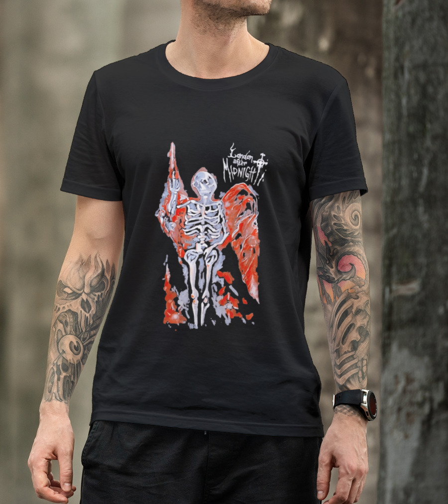 London After Midnight Skeleton Angel Gothic Band Winged Skeleton T-Shirt