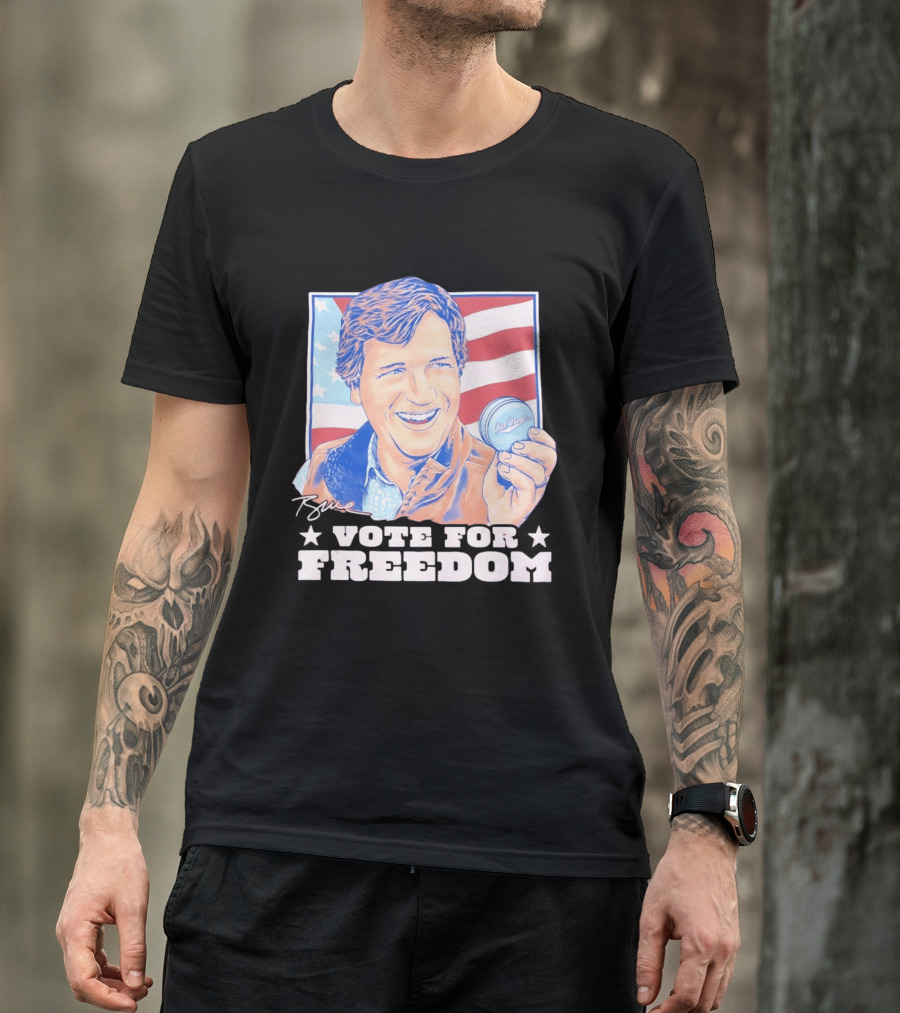 Tucker Carlson Old Row Vote For Freedom America Flag T-Shirt