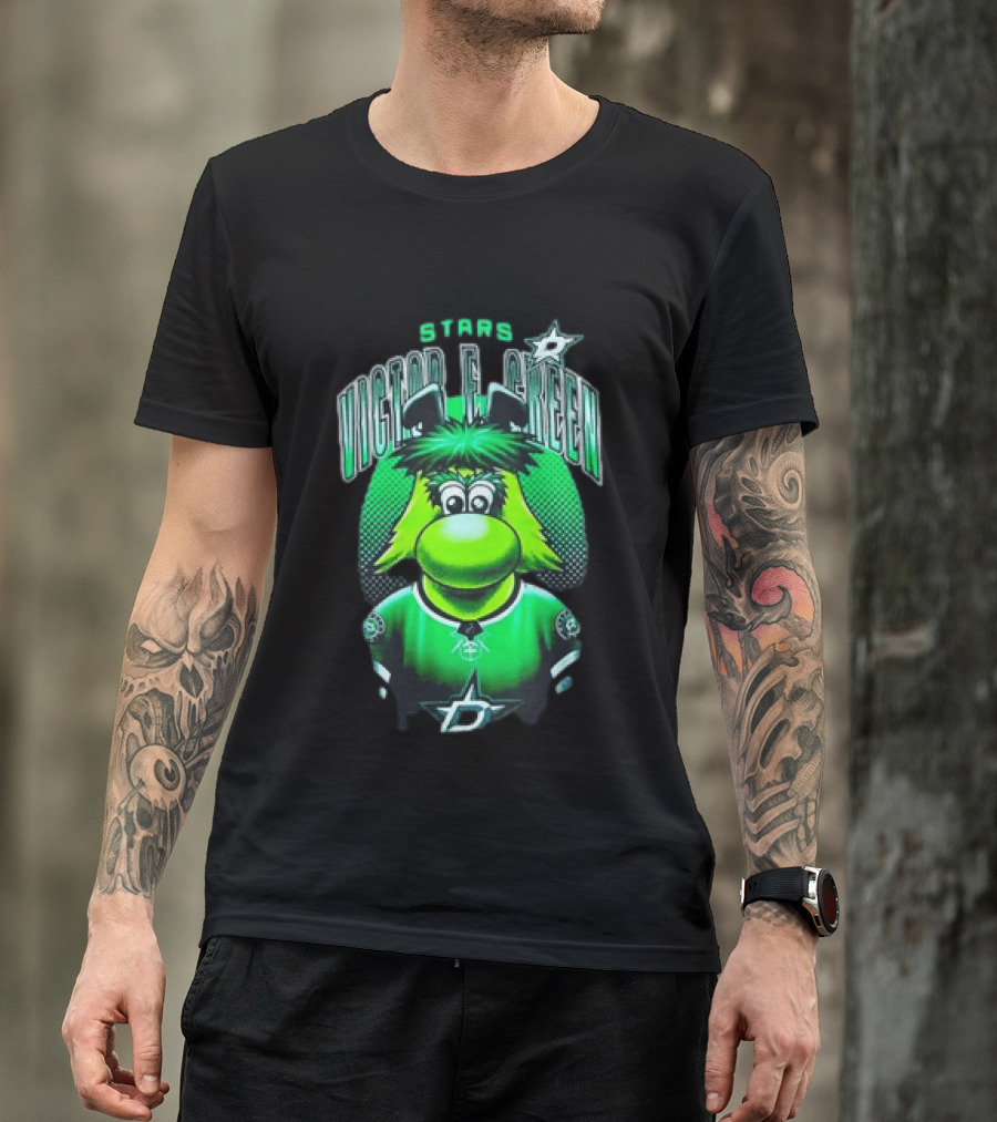 Dallas Stars Victor E Green Mascot NHL Fan Gear T-Shirt