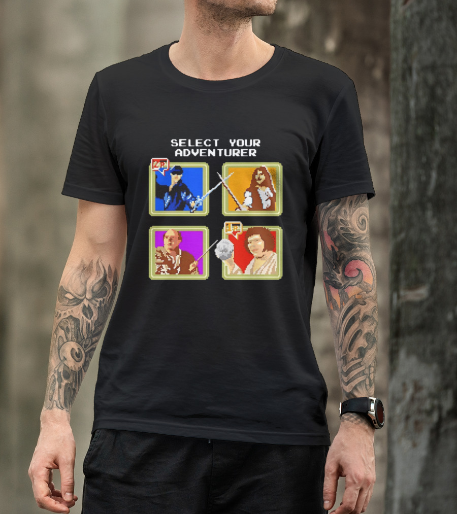 Select Your Adventurer Westley Inigo Montoya Vizzini Fezzik The Princess Bride Pixel T-Shirt