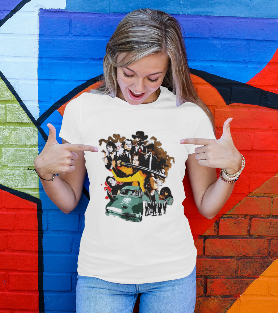 Alex Ember Pulp Fiction Quentin Tarantino Movie Characters Samurai Sword Car T-Shirt