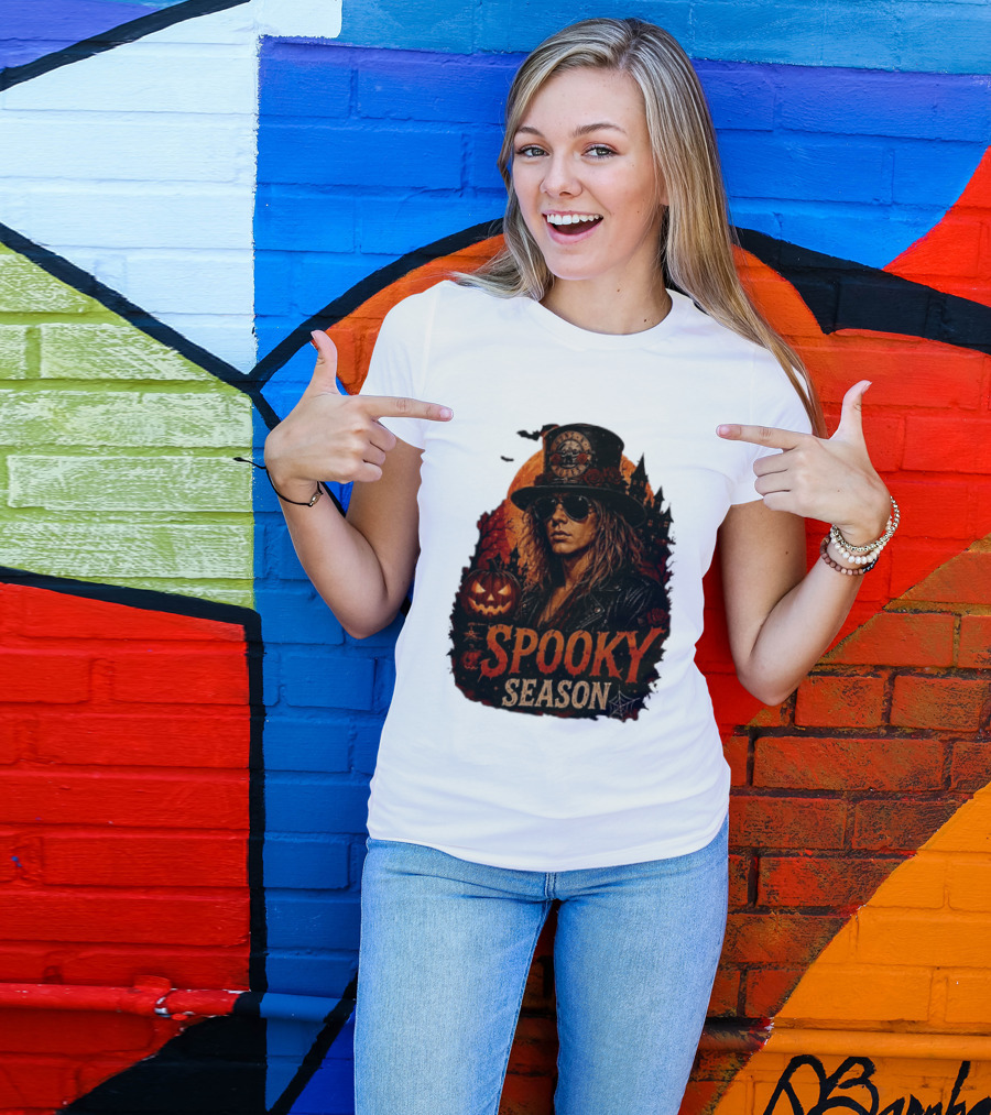 Spooky Season Buns N' Roses Halloween Pumpkin Slash T-Shirt