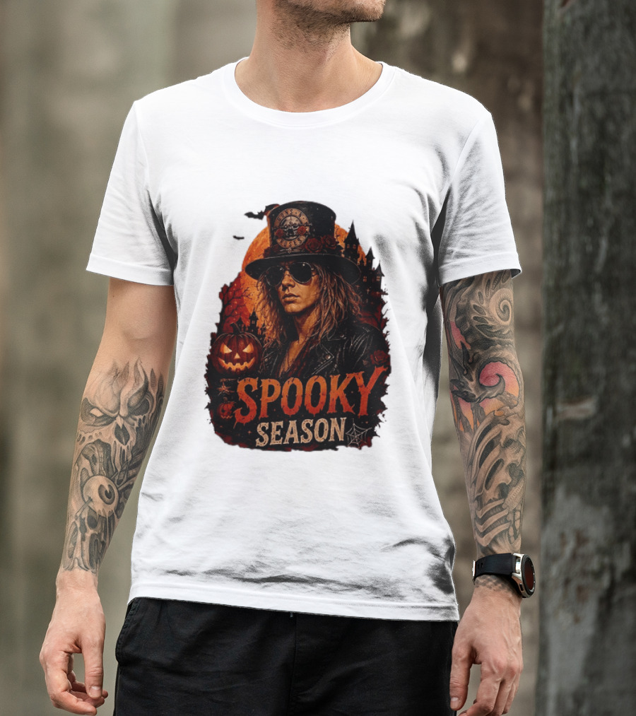 Spooky Season Buns N' Roses Halloween Pumpkin Slash T-Shirt