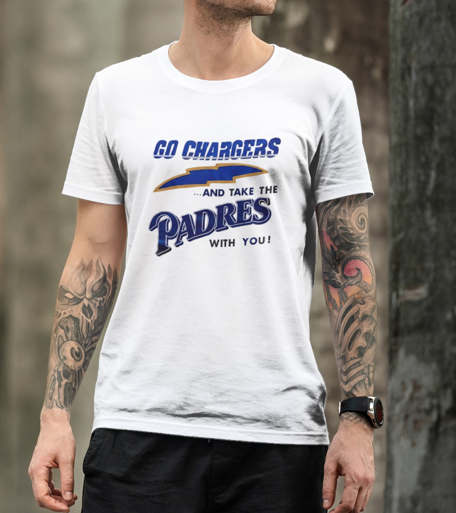 Go Chargers And Take The Padres With You Lightning Bolt T-Shirt