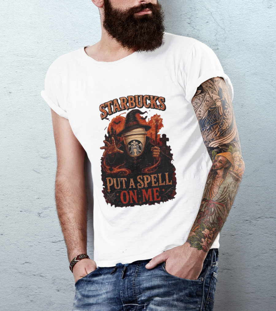 Starbucks Halloween Witch Put A Spell On Me Coffee Magic T-Shirt