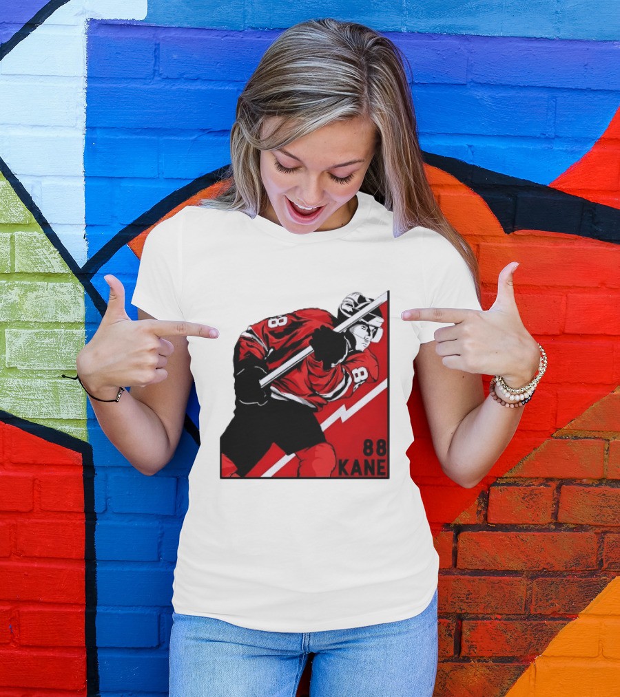 Patrick Kane 88 Chicago Blackhawks Ice Hockey Player Action T-Shirt