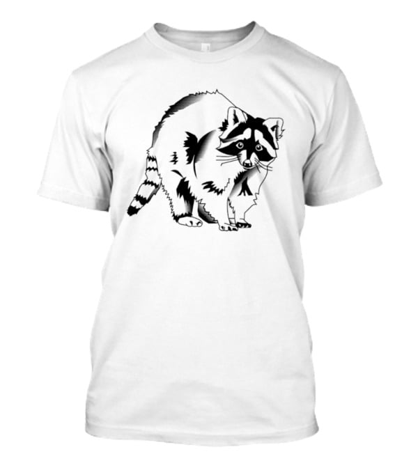 Raccoon Cartoon Forest Wildlife Woodland Creature Mammal Nature T-Shirt