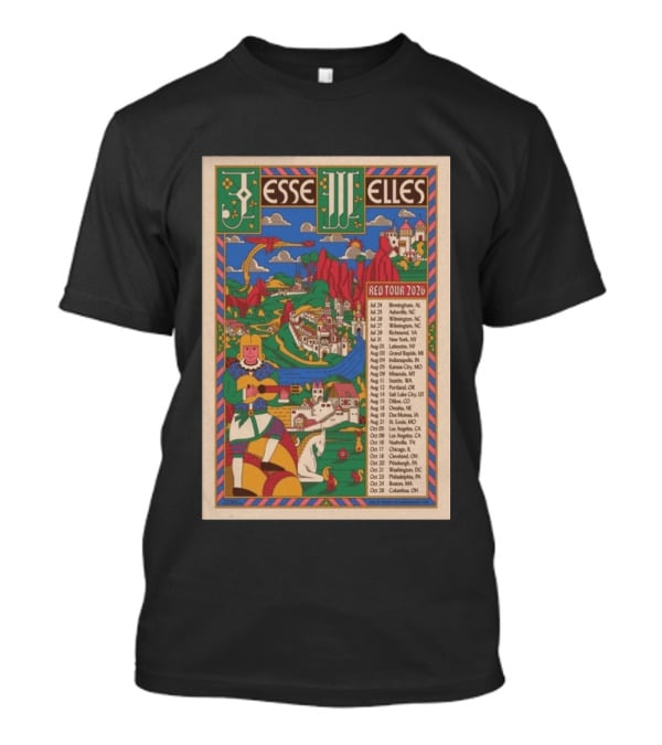 Jesse Welles Red Tour 2026 Cities And Dates T-Shirt