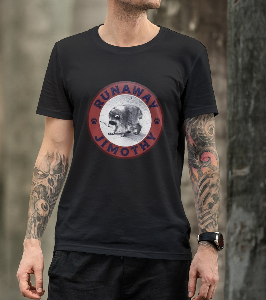 Runaway Jimothy Raccoon Meme Circle T-Shirt