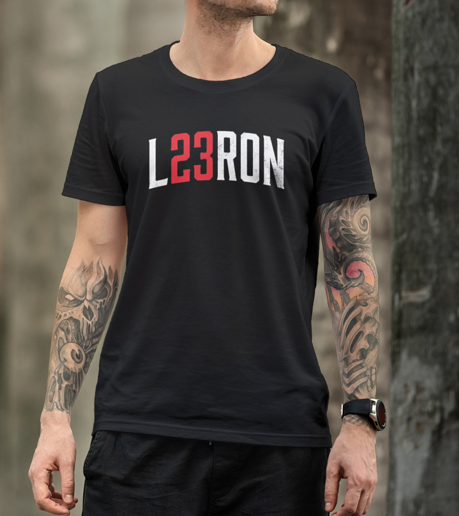 L23Ron Distressed LeBron James NBA Basketball T-Shirt