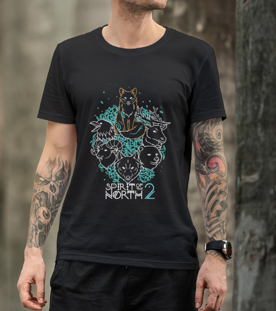 Spirit Of The North 2 Animal Forest Wildlife Fox Bear Deer Wolf T-Shirt