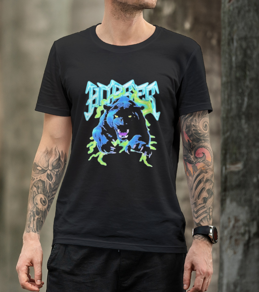 Horses Panther Lightning Metal Band Roar T-Shirt
