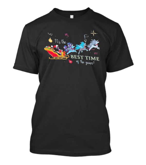 It's The Best Time Of The Year Christmas Unicorn Sleigh T-Shirt