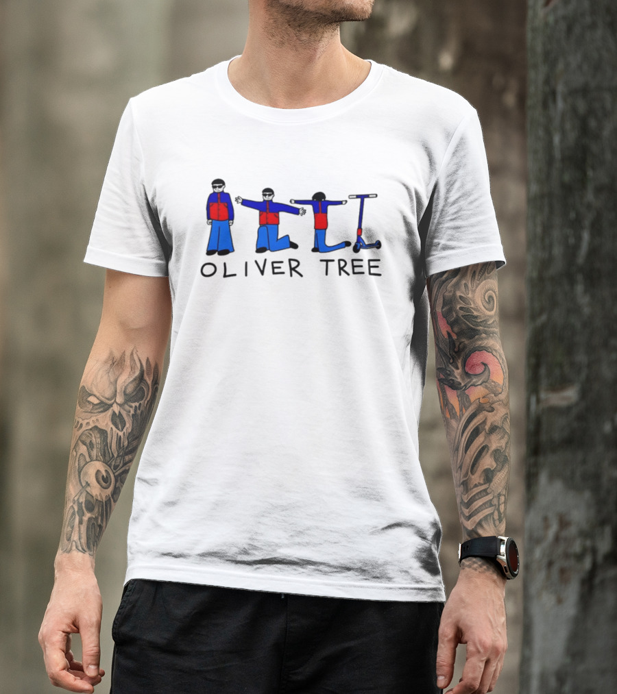 Oliver Tree Cartoon Characters With Scooter Pose T-Shirt