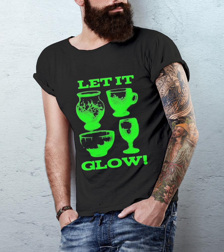 Let It Glow Uranium Glassware Vaseline Glass Vintage Collectors Neon Green T-Shirt