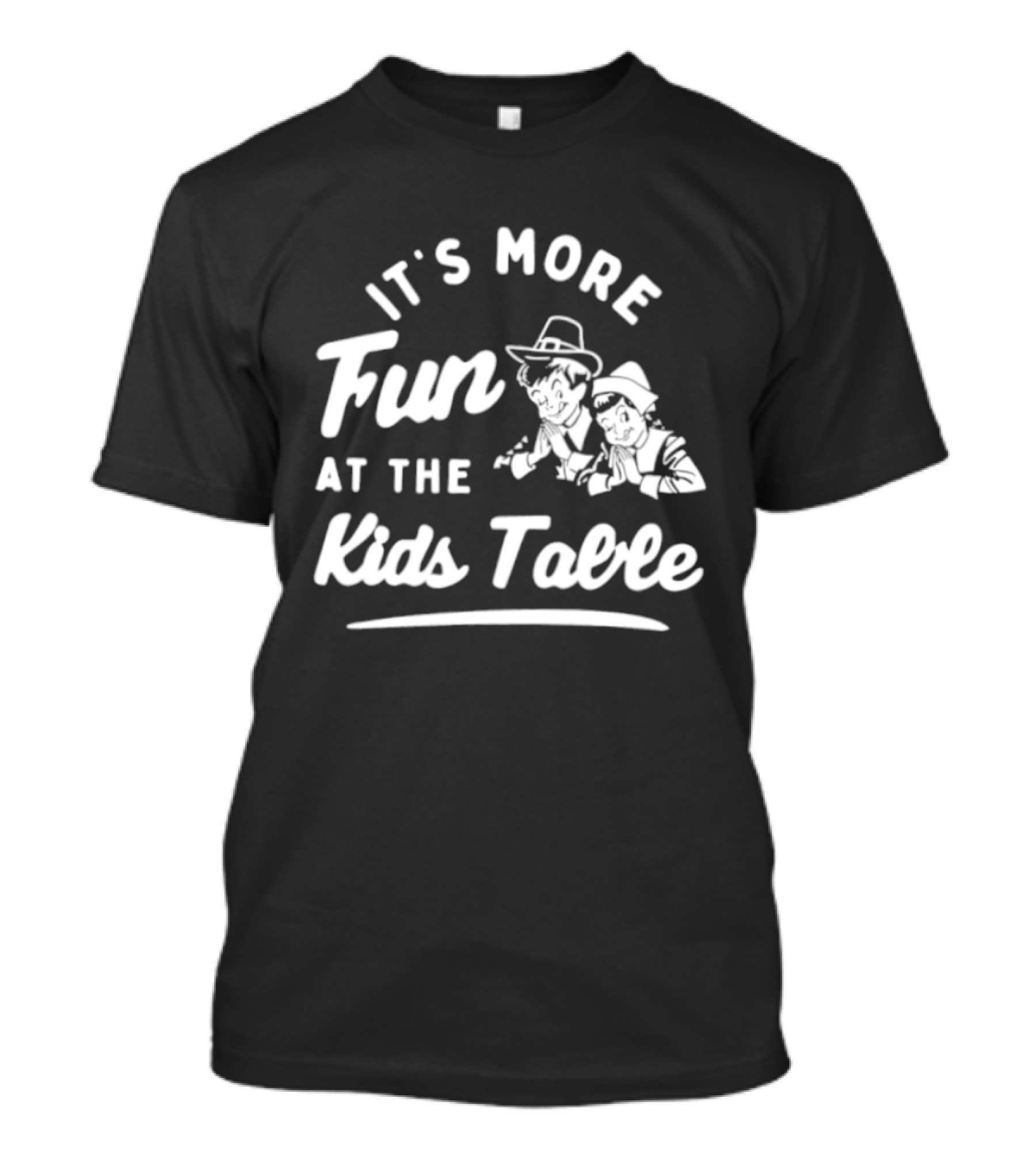 It's More Fun At The Kids Table Little Pilgrim Children Thanksgiving T-Shirt