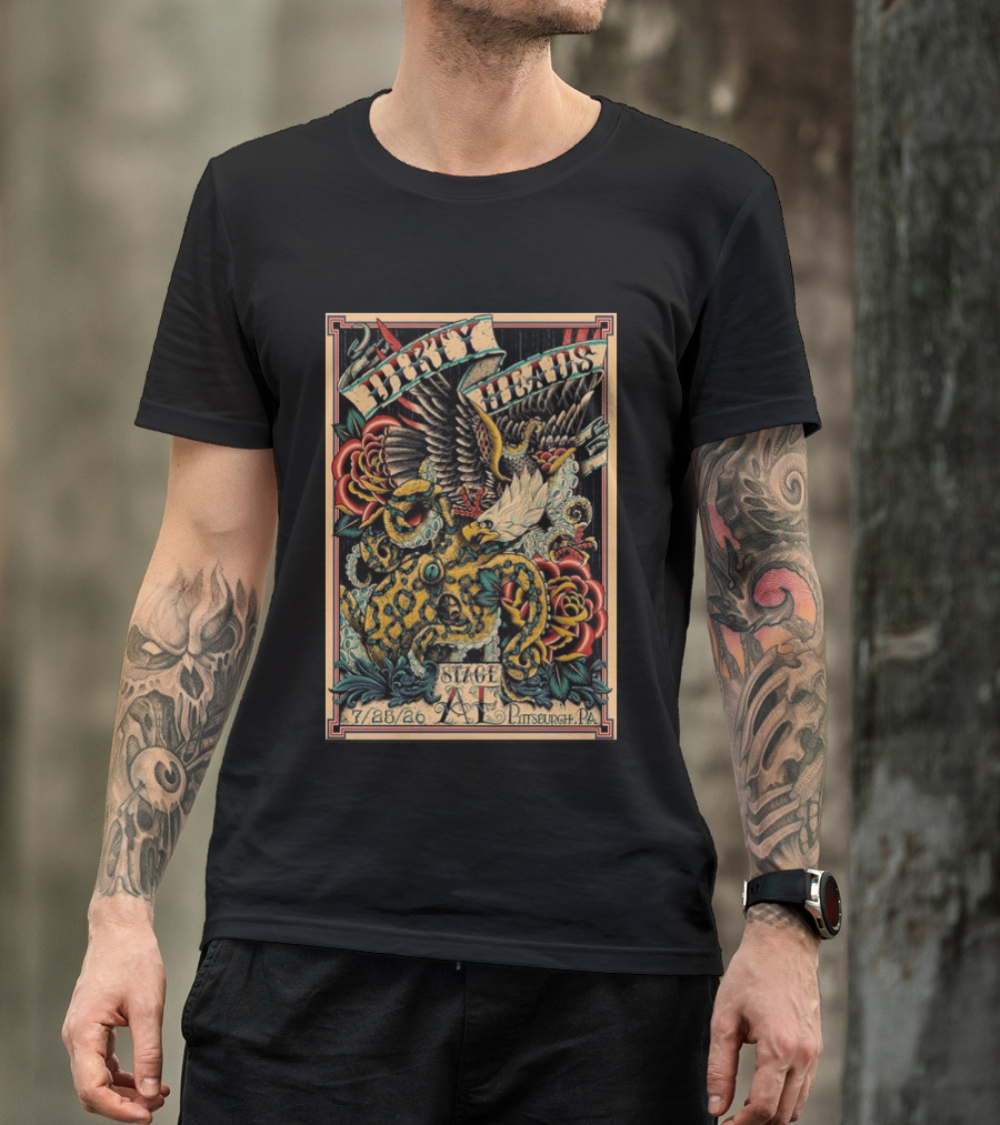 Dirty Heads Stage AE Pittsburgh July 25 2026 Concert Octopus Roses Eagle T-Shirt