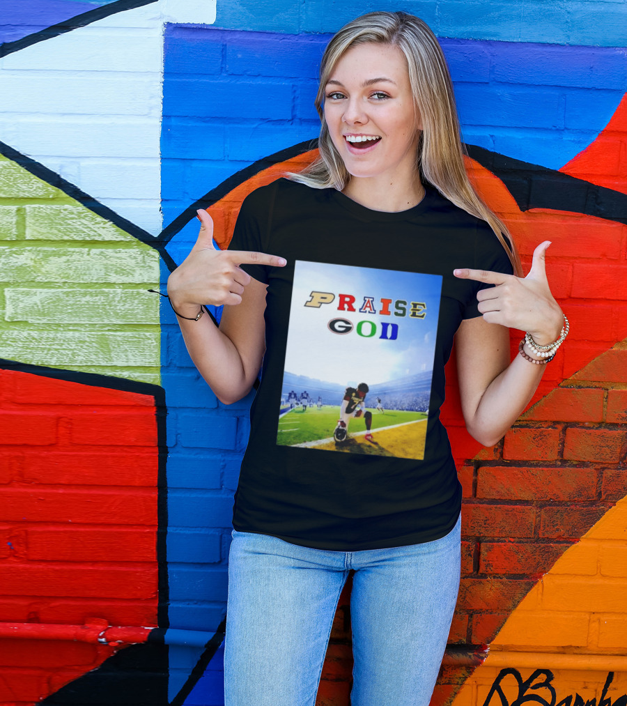 Texas AM Football Player No 7 Praise God Stadium Scene T-Shirt