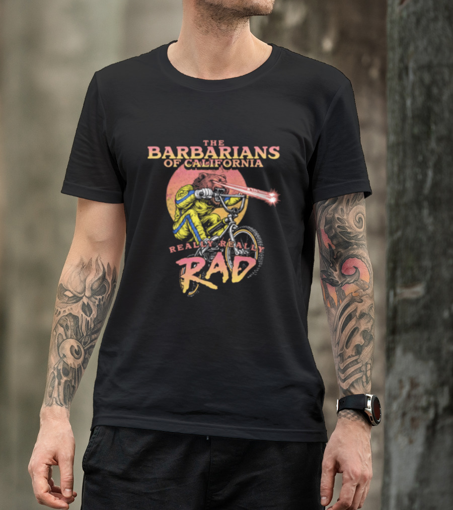 The Barbarians Of California Really Really Rad Cyclist Sunset Retro Vibes T-Shirt