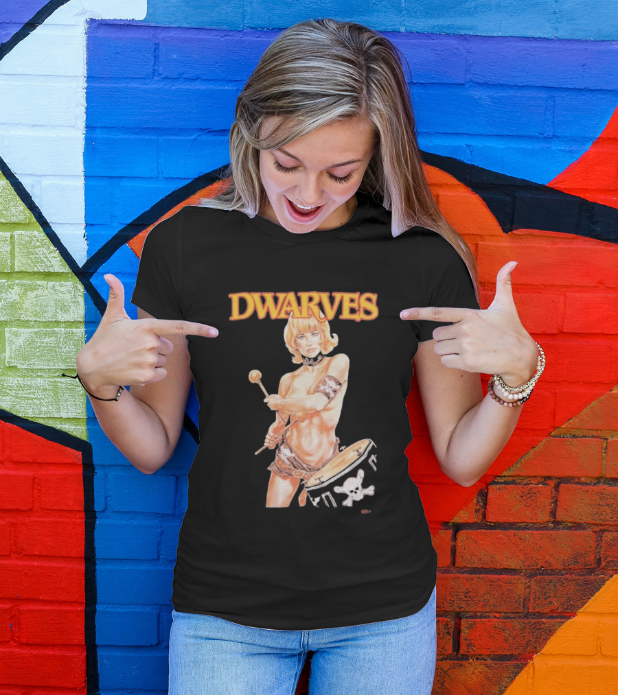 Dwarves Drummer Girl Fantasy T-Shirt