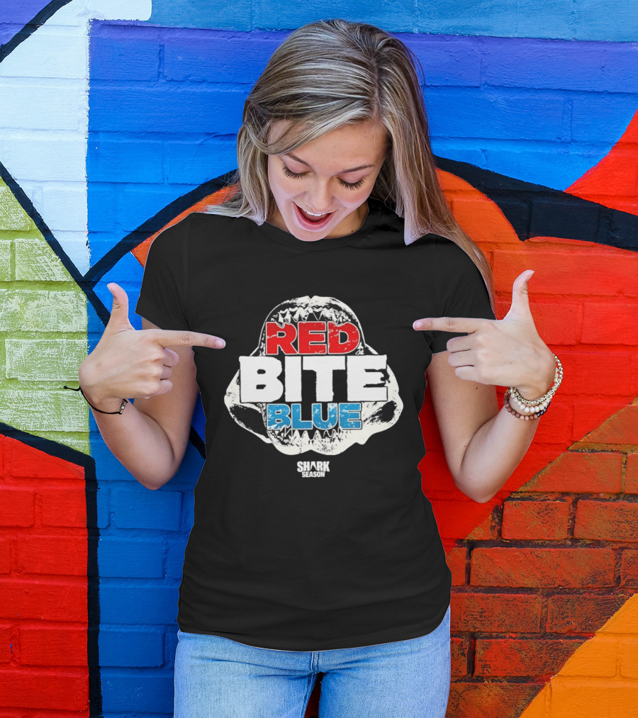 Red Bite Blue Shark Season Ocean Marine Life T-Shirt