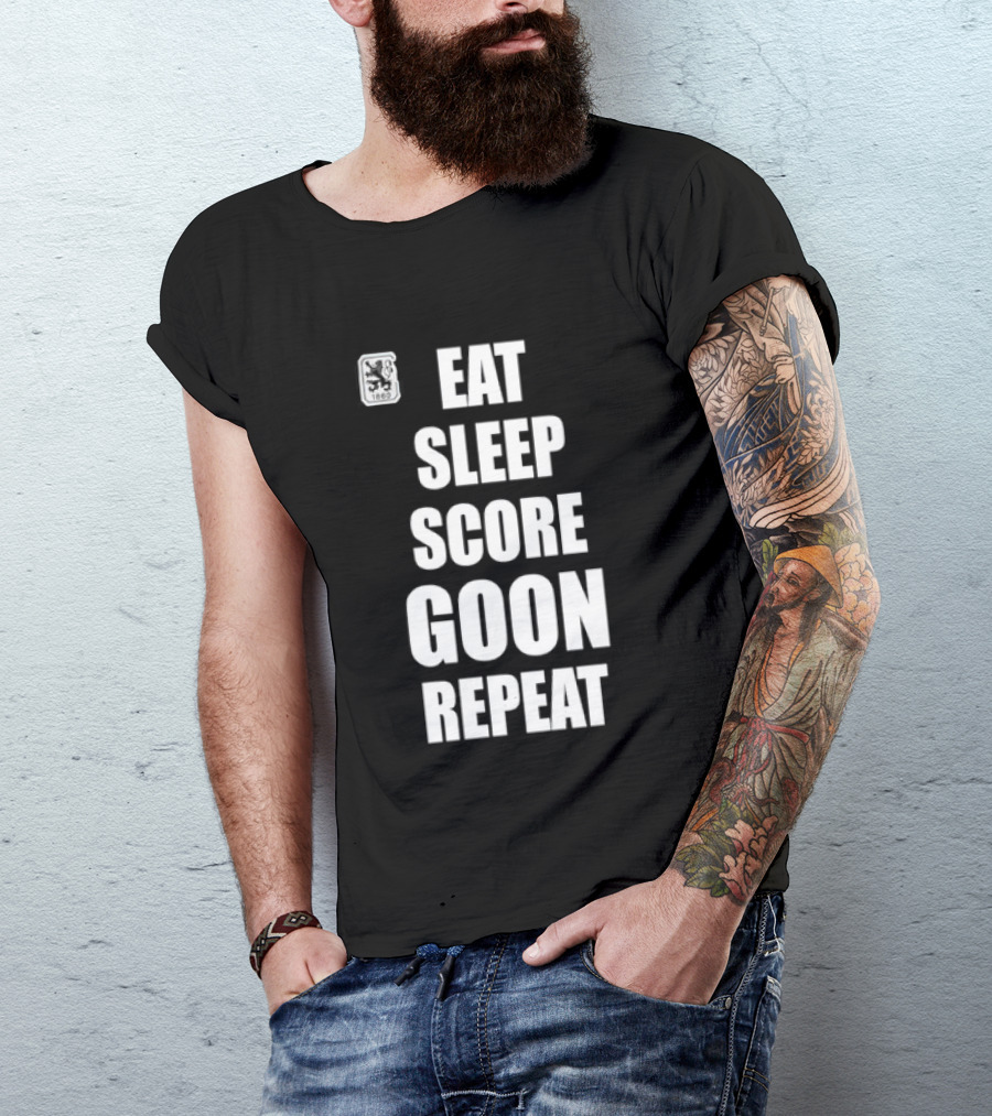 TSV 1860 Munich Eat Sleep Score Goon Repeat Football Fan T-Shirt