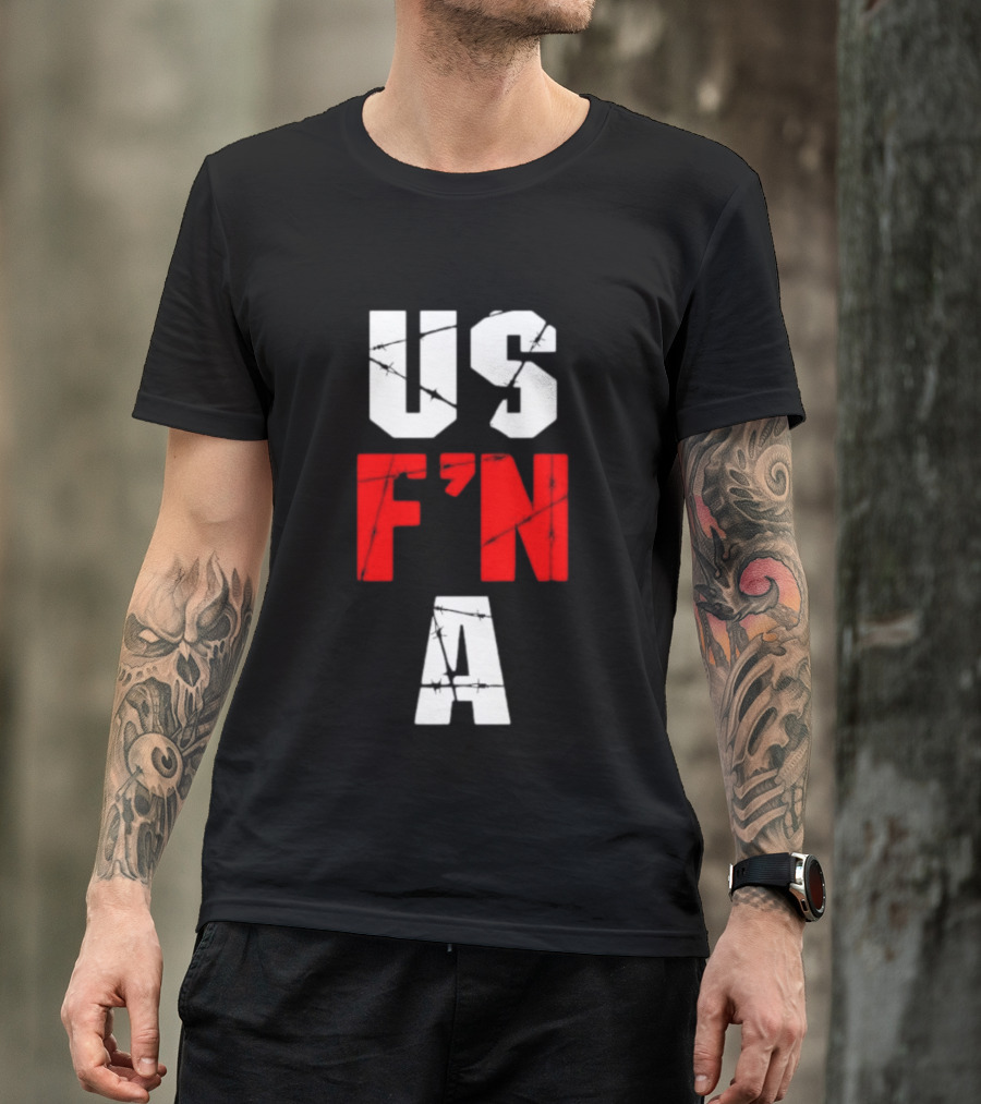 United States US F N A Barbed Wire T-Shirt