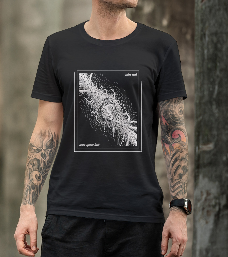 Sallow Moth Serene Aqueous Leech Surreal Horror Waveform T-Shirt