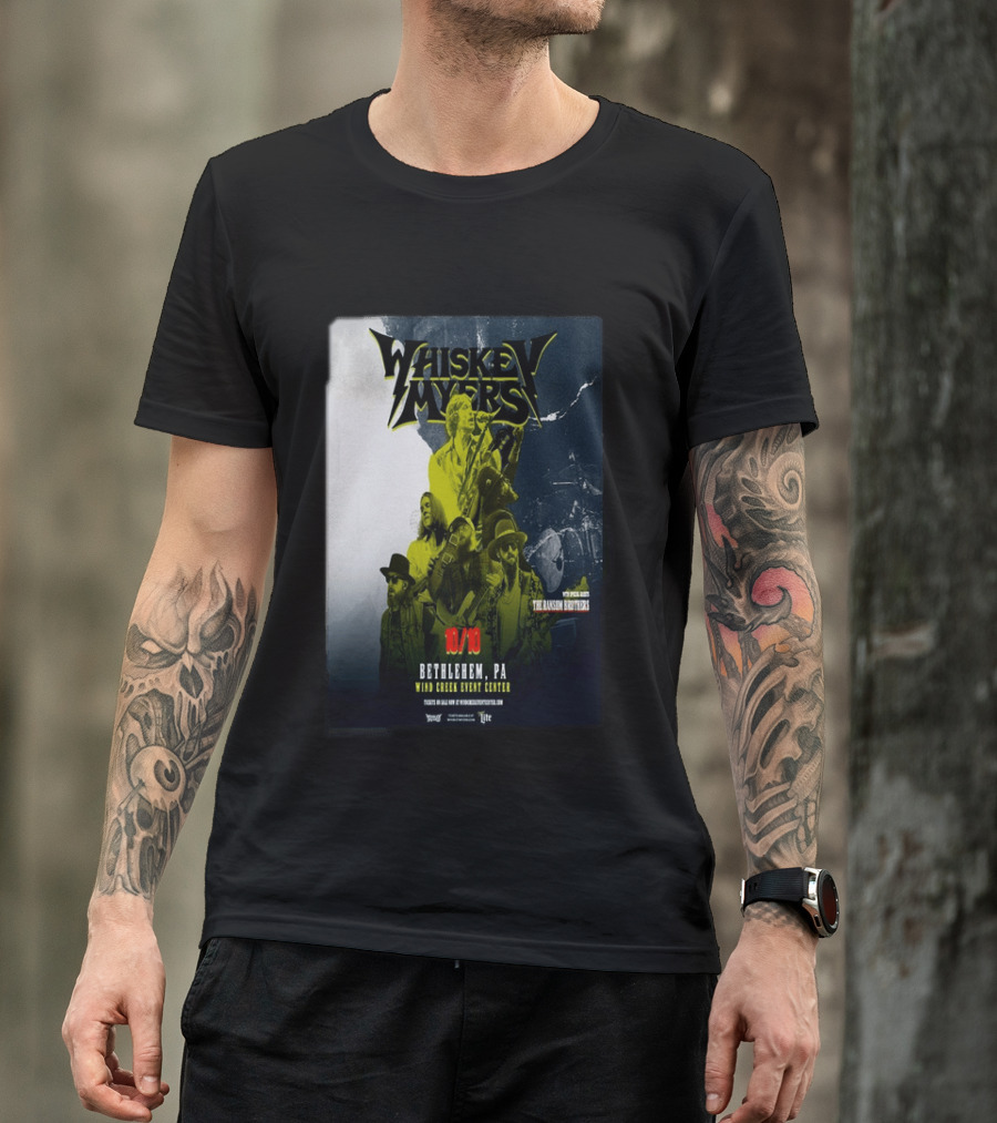 Whiskey Myers Bethlehem PA Concert October 10 2026 Wind Creek Event Center Featuring The Allman Betts Band T-Shirt