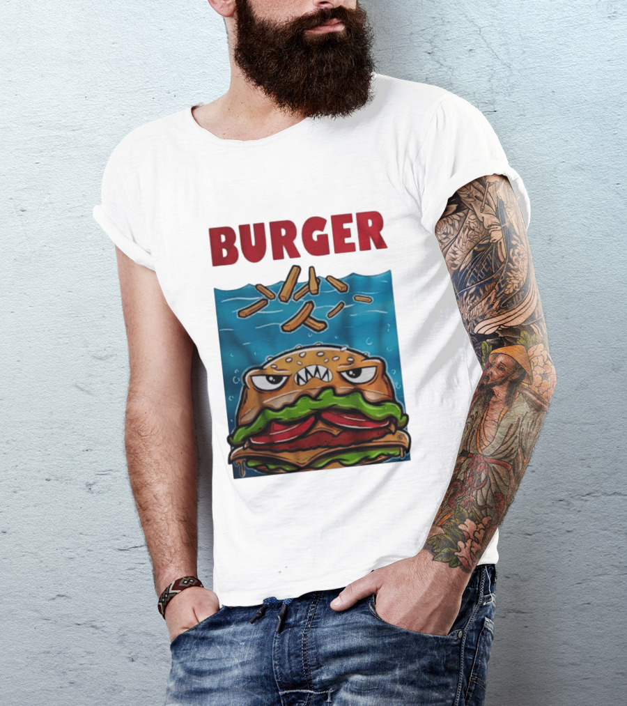 Angry Burger With Fries Burger T-Shirt