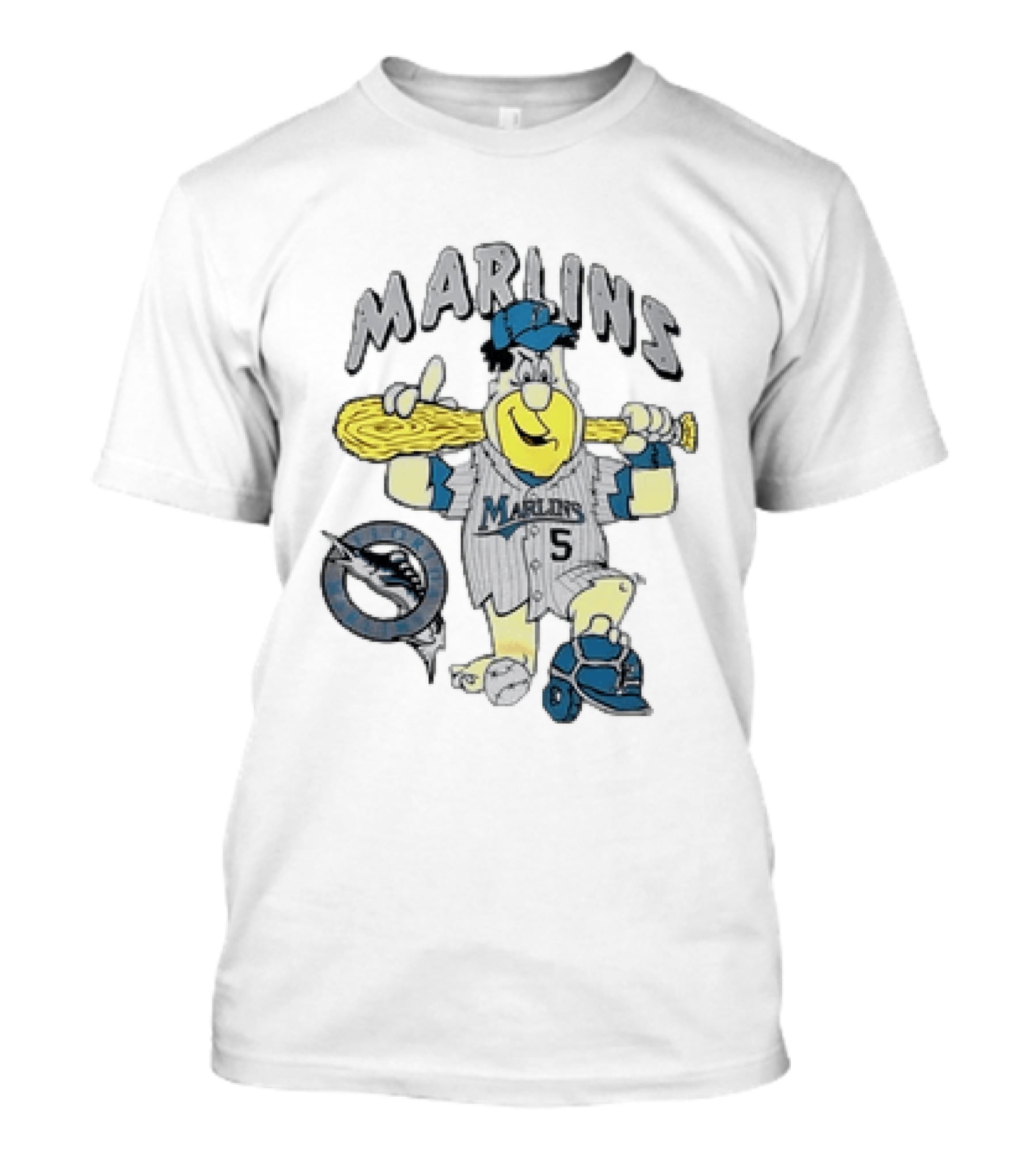 Barney Rubble Miami Marlins MLB Florida The Flintstones Baseball 5 T-Shirt