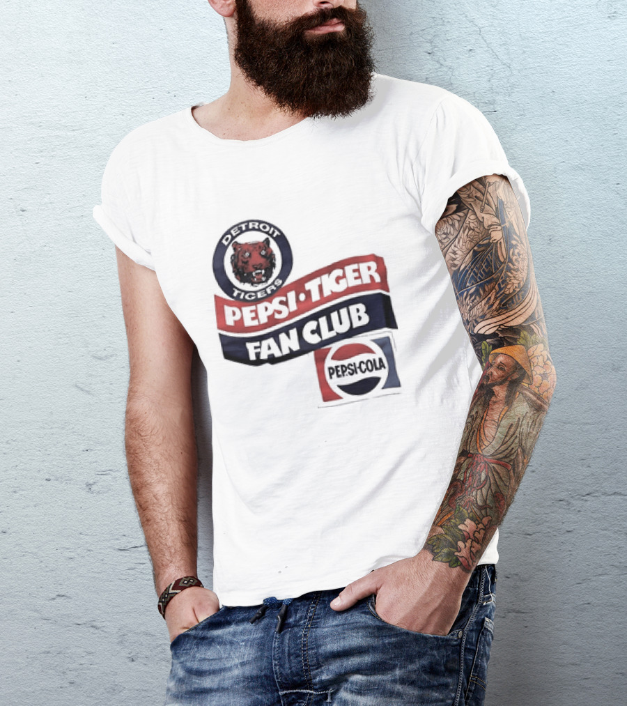 Detroit Tigers Pepsi Tiger Fan Club Pepsi Cola T-Shirt