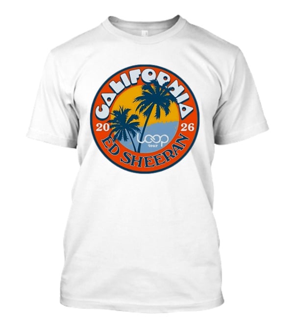 California 2026 Ed Sheeran Loop Tour Palm Trees Circle T-Shirt