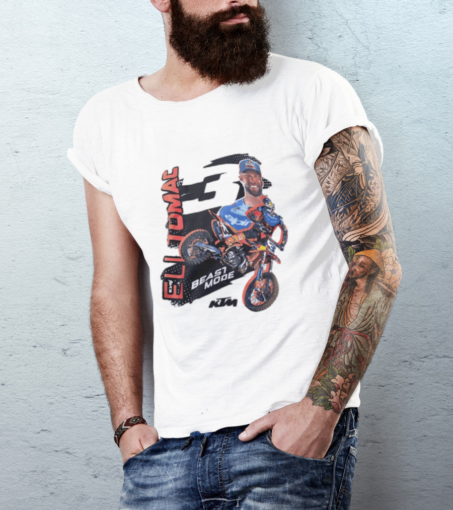 Eli Tomac Beast Mode KTM Motocross Supercross Racing 3 Pro Rider T-Shirt