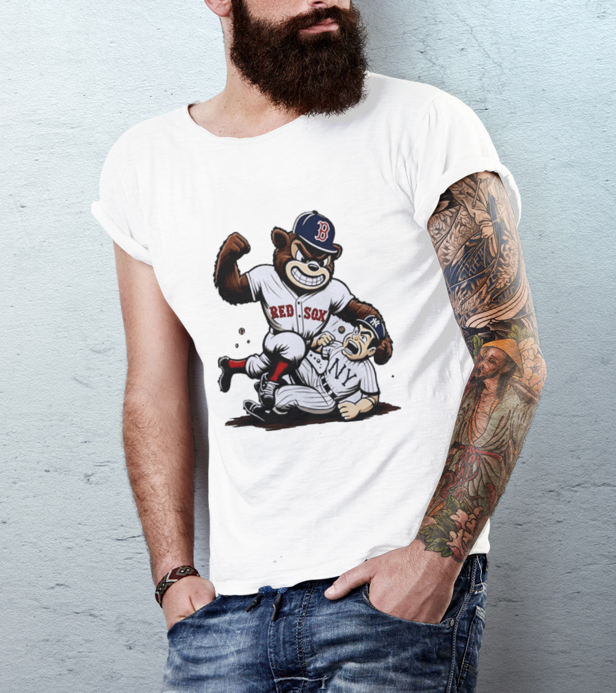Red Sox Bear Vs NY Yankees Rivalry Showdown T-Shirt
