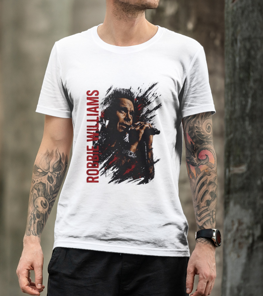 Robbie Williams Pop Star Singer Microphone Performance T-Shirt